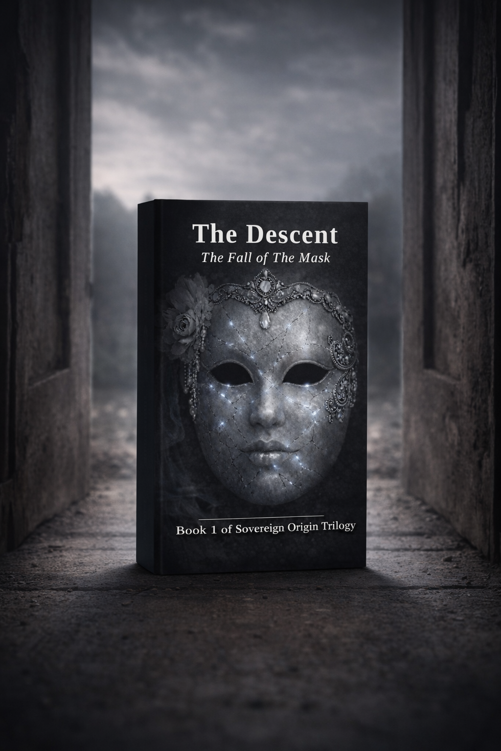 The Descent: The Fall of the Mask — Book front cover, Sovereign Origin Trilogy Book One.